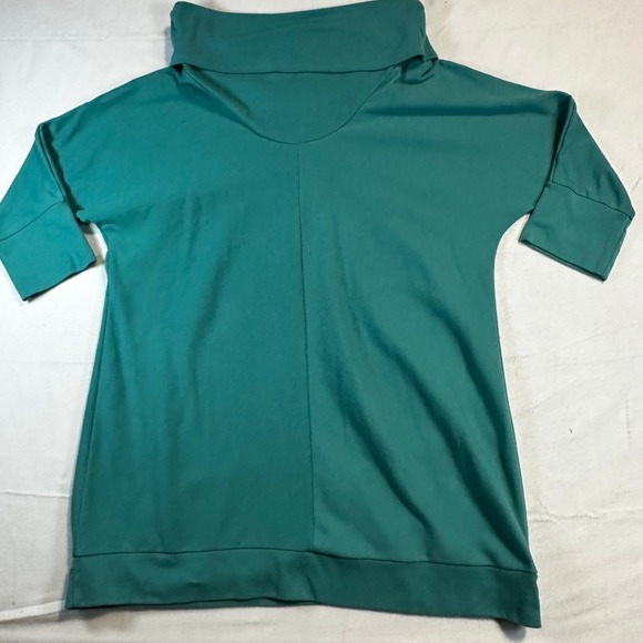 Blair Tops - Vintage Blair Women Cowl Neck Tunic Top Teal Green 3/4 Sleeve Relaxed Fit Large
